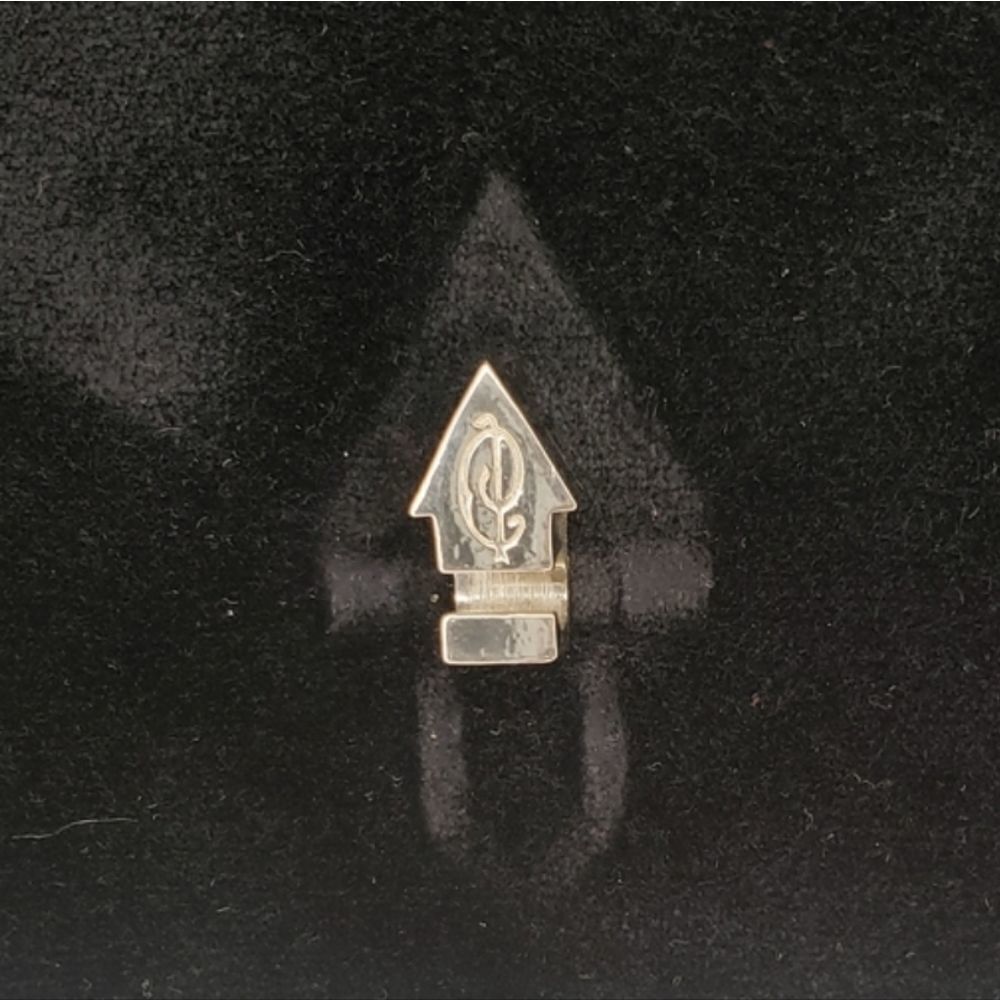 60s Black Velvet Evening Clutch Handbag Camea - Picture 9 of 12